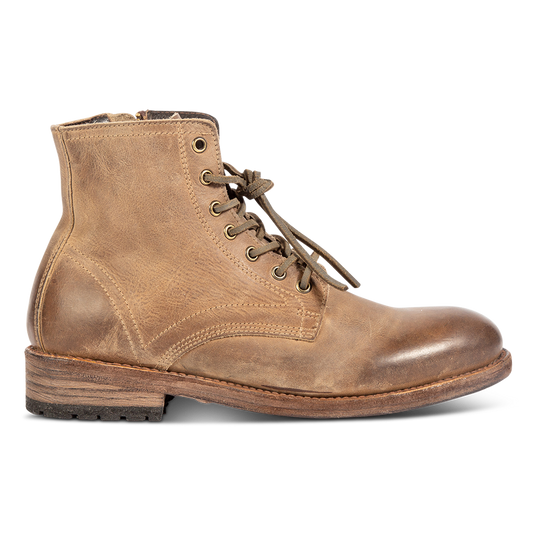 FREEBIRD men's Pendleton tan leather inside zip low heel ankle boot with almond toe