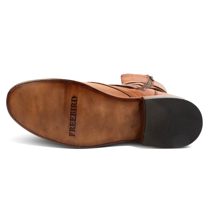 RUMBLE Men's Cross-Strap Zipper Boots Whiskey | Freebird Stores | Shop ...