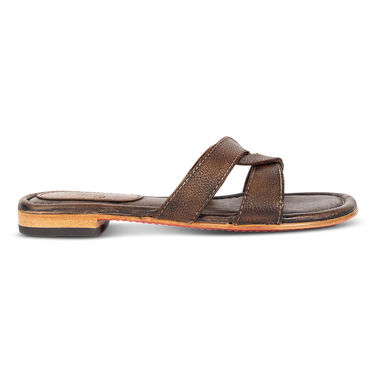 FREEBIRD women's Sawyer black low heeled slip on sandal featuring criss-cross leather foot straps
