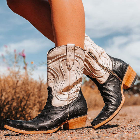 Warrick - Black Ostrich Multi in 5