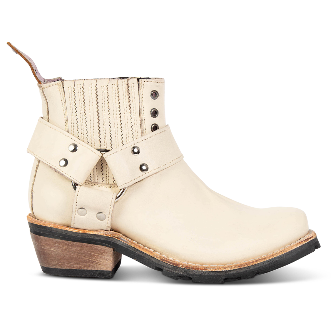 FREEBIRD women's Whiskey beige tire tread gore detailing ankle harness ankle bootie