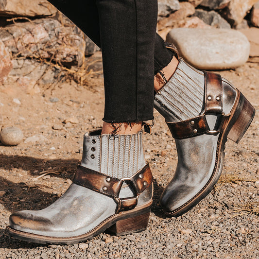 FREEBIRD women's Whiskey ice multi tire tread gore detailing ankle harness ankle bootie
