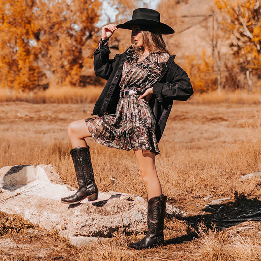 FREEBIRD women's Willie black leather western boot with textured design, stitch detailing, and snip toe construction lifestyle