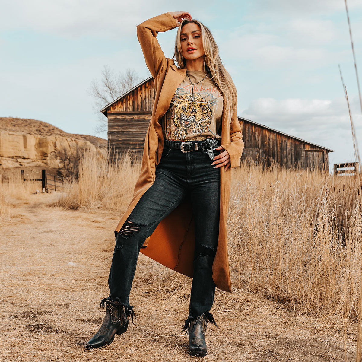  FREEBIRD women's Wolfie black leather bootie with stitch detailing and snip toe construction lifestyle image