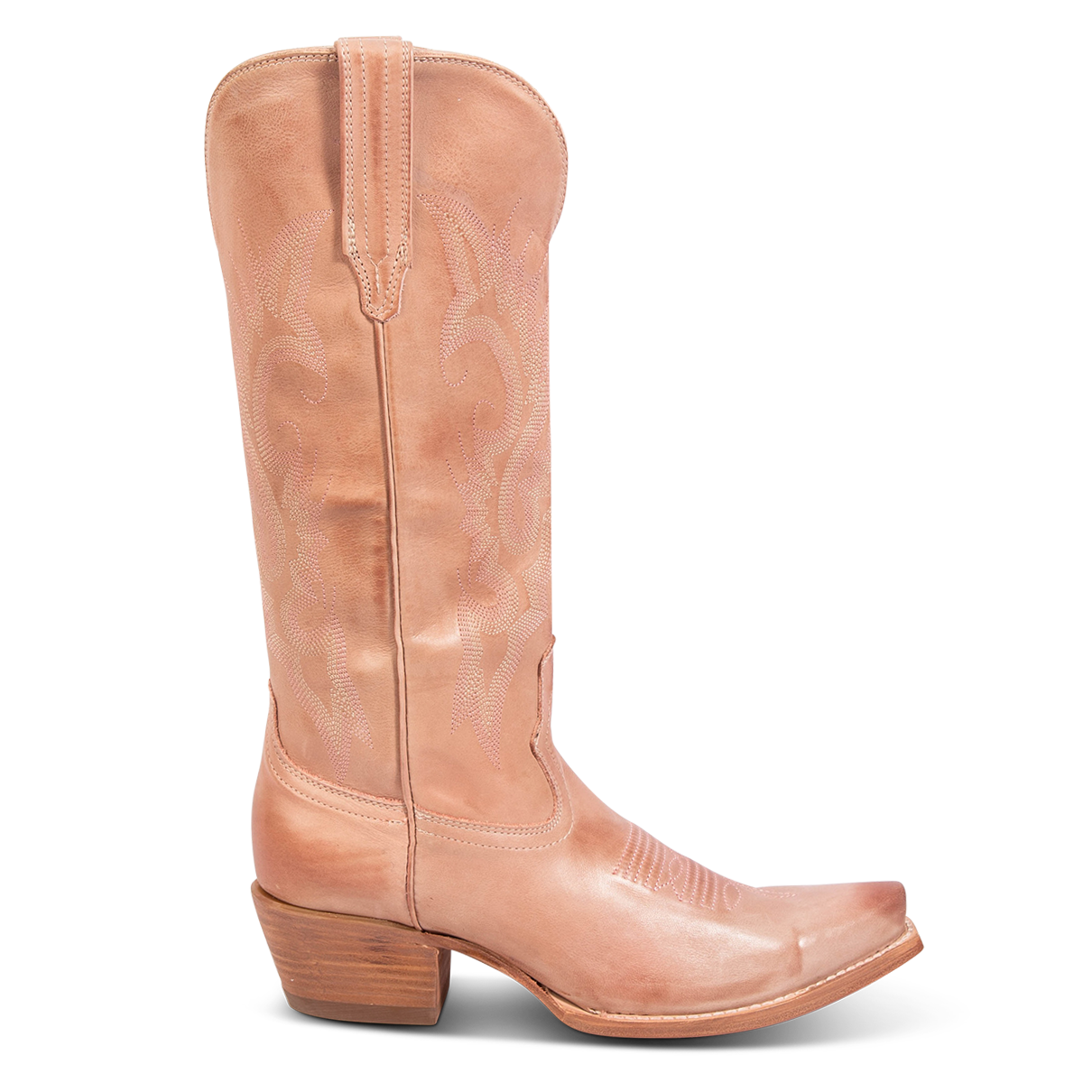 FREEBIRD women's Woodland blush leather cowboy boot with stitch detailing and snip toe construction