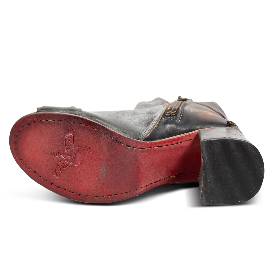 Leather sole imprinted with FREEBIRD on women's Zombi ice sandal 