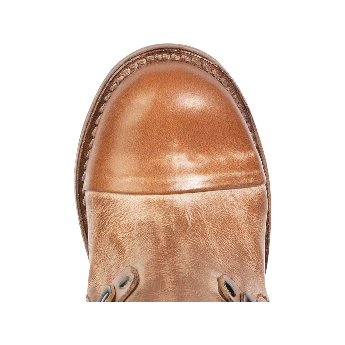 Top view showing round toe on FREEBIRD women's Beckett black leather bootie