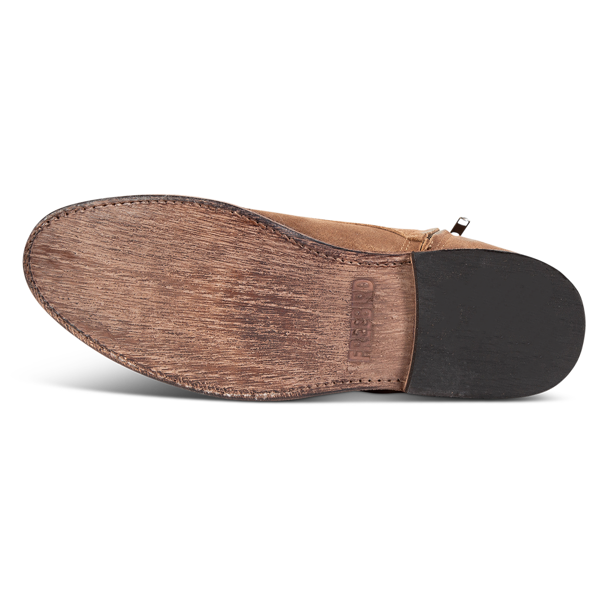 Leather sole on FREEBIRD men's Campbell tan suede shoe