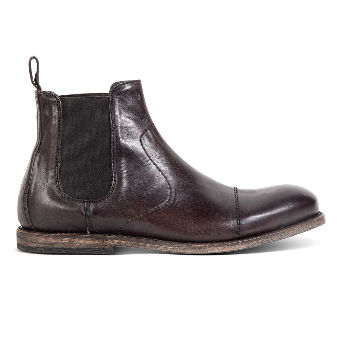 FREEBIRD men's Curtis black leather almond toe back leather pull lap chelsea boot
