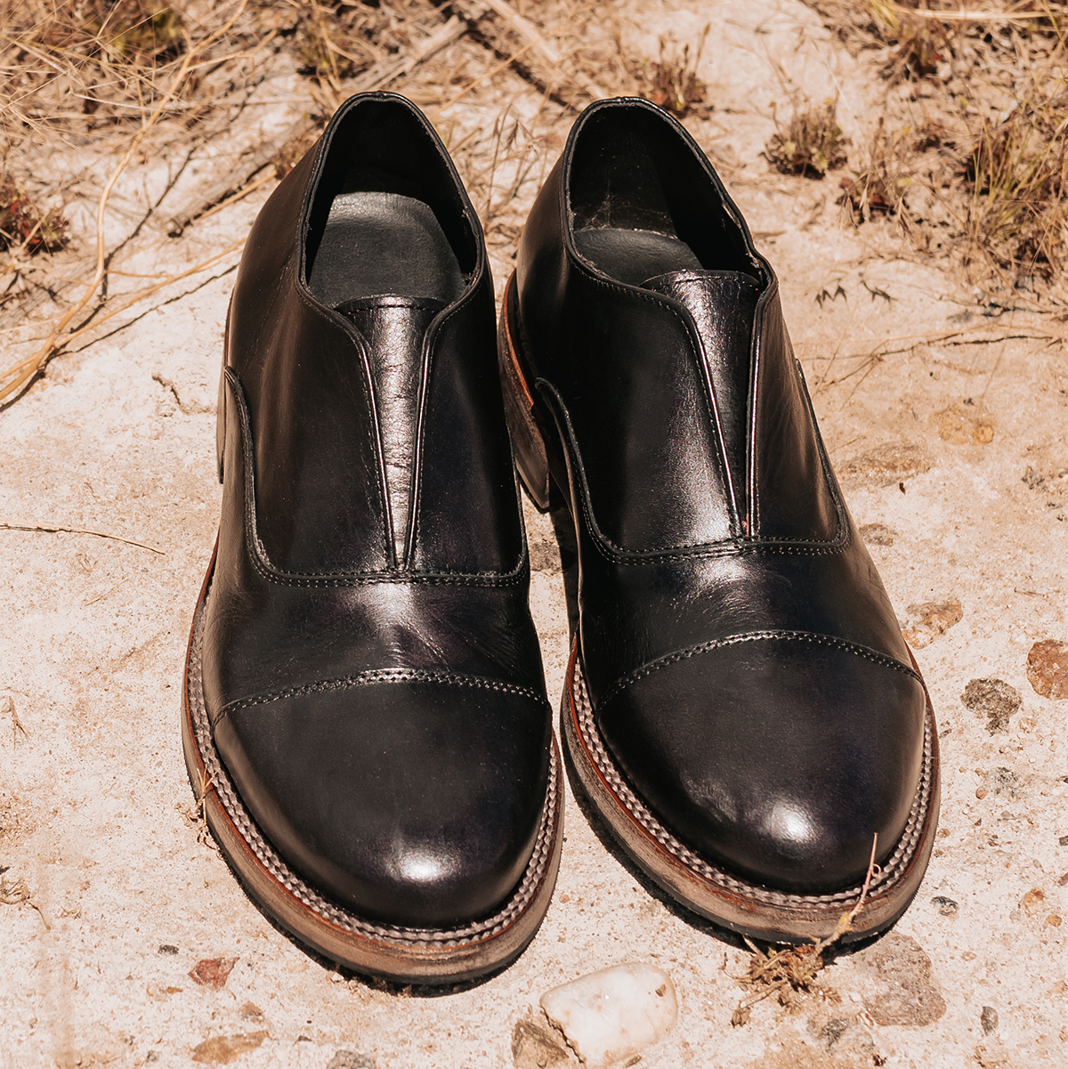 FREEBIRD men's Detrick black slip-on loafer with an almond toe and flexible tongue