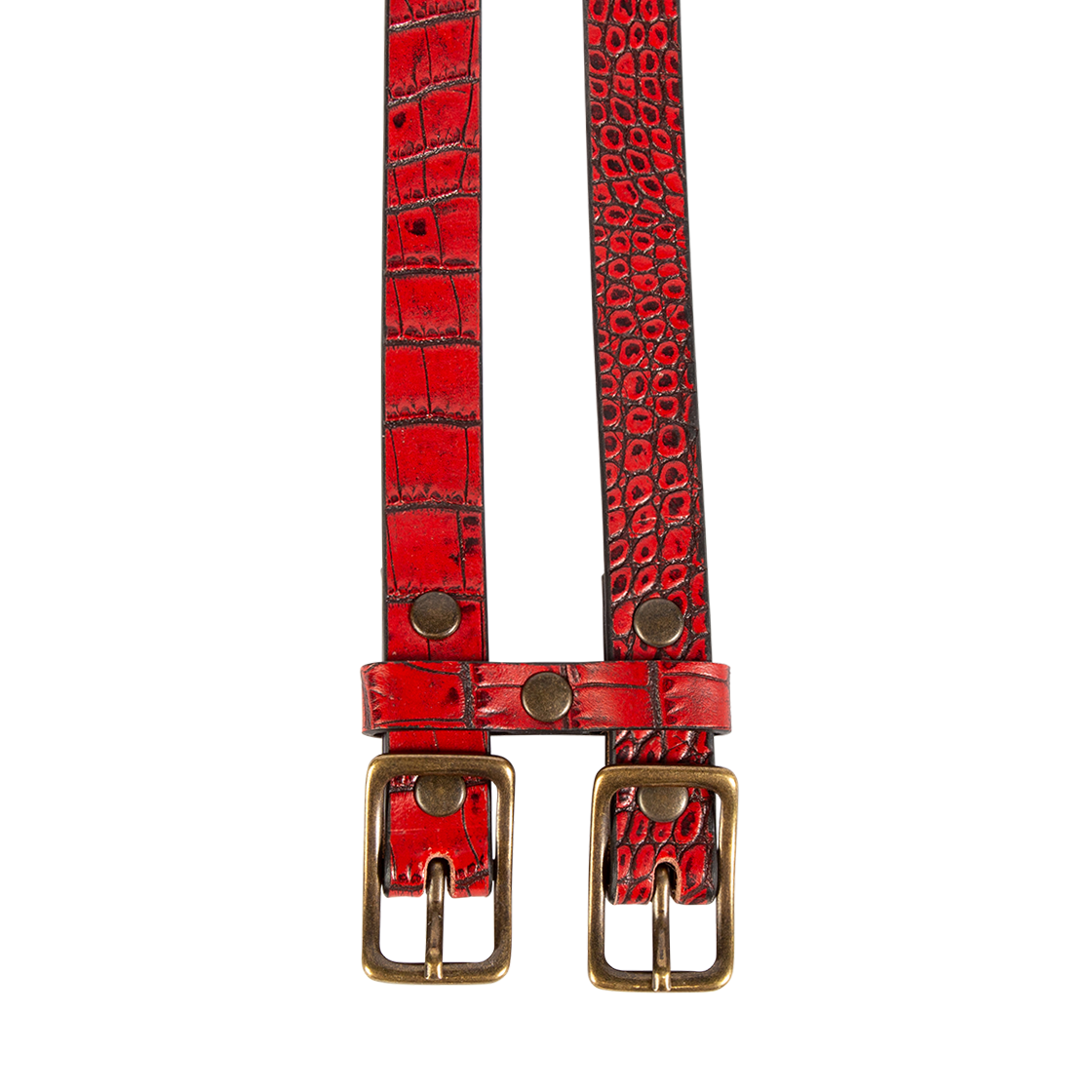 Double Belt - Red Croco