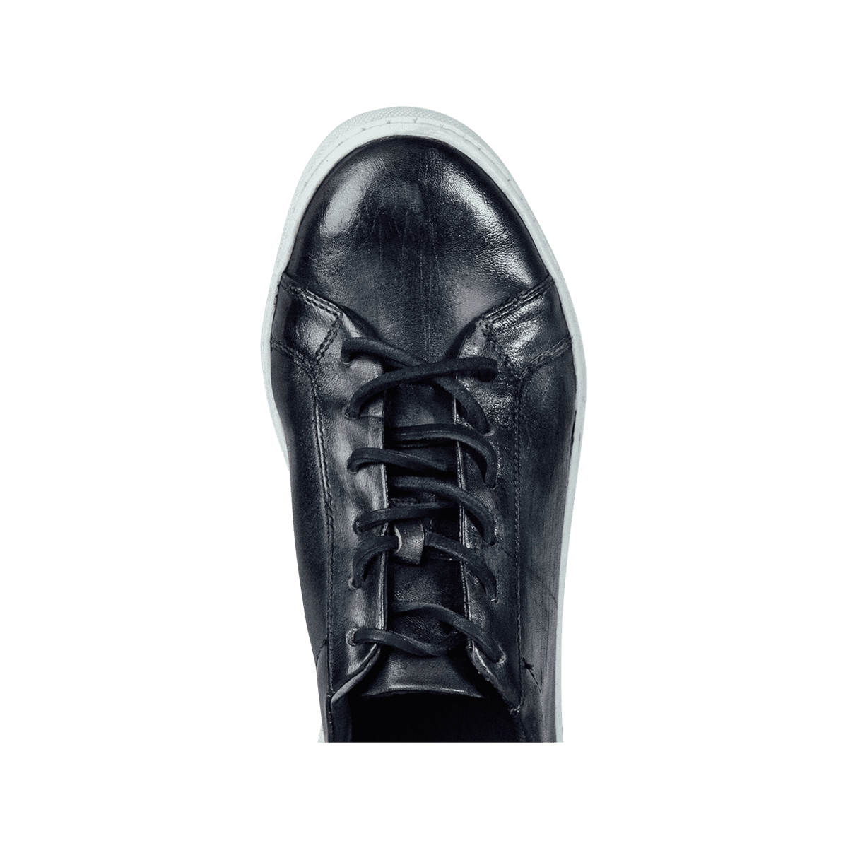 Round toe and front leather lacing on FREEBIRD men's Newport stone leather sneaker