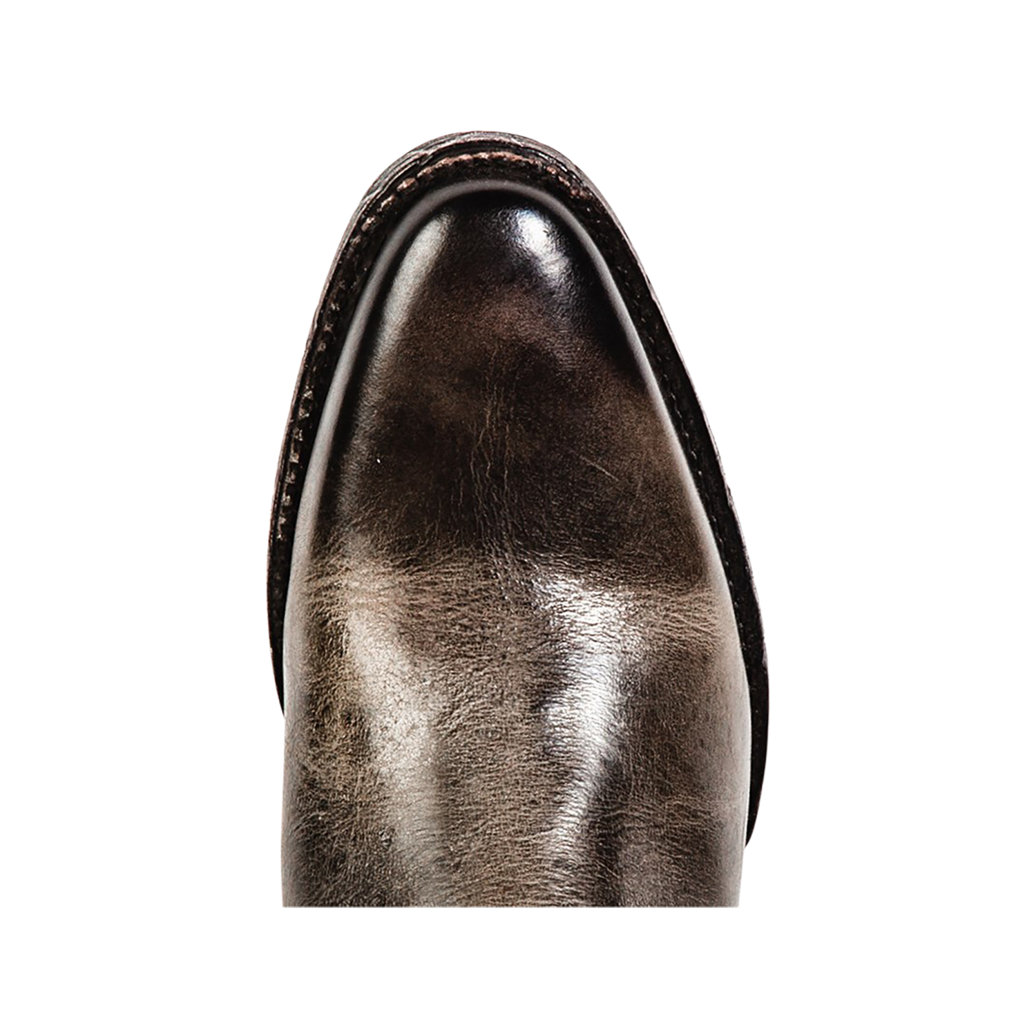 Top view showing almond toe on FREEBIRD men's Graham stone boot