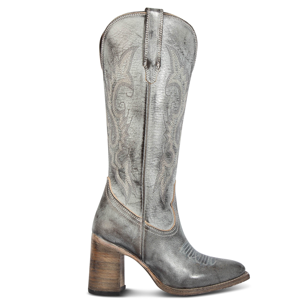 FREEBIRD women's Jackson ice leather high heel western boot with stitch detailing