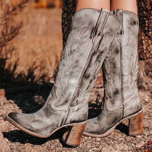 FREEBIRD women's Jackson ice leather high heel western boot with stitch detailing