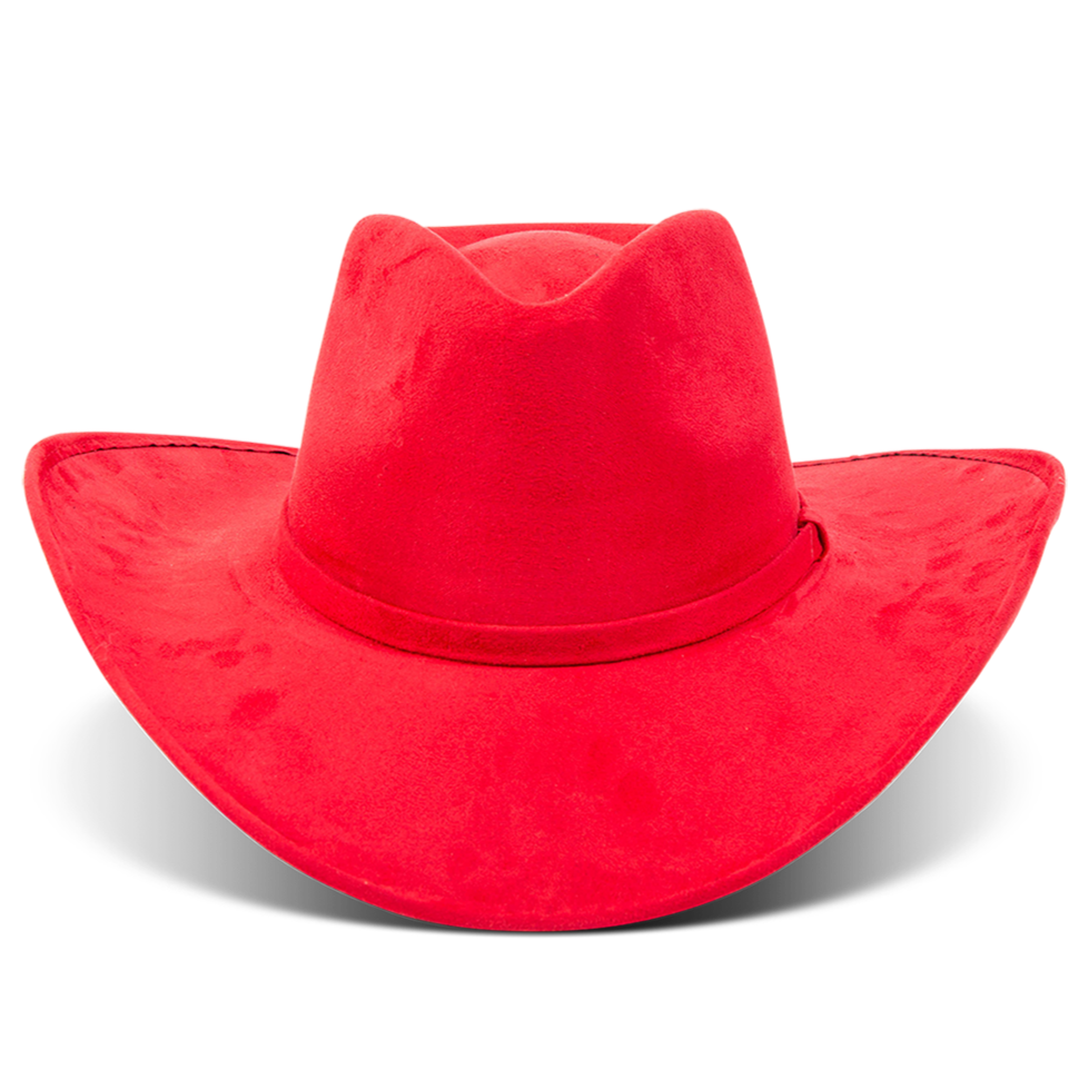 FREEBIRD Jones red western cowboy hat featuring teardrop crown, upturned-brim, and tonal band