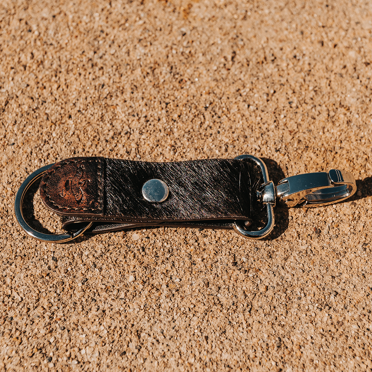 FREEBIRD Keychain black featuring silver hardware