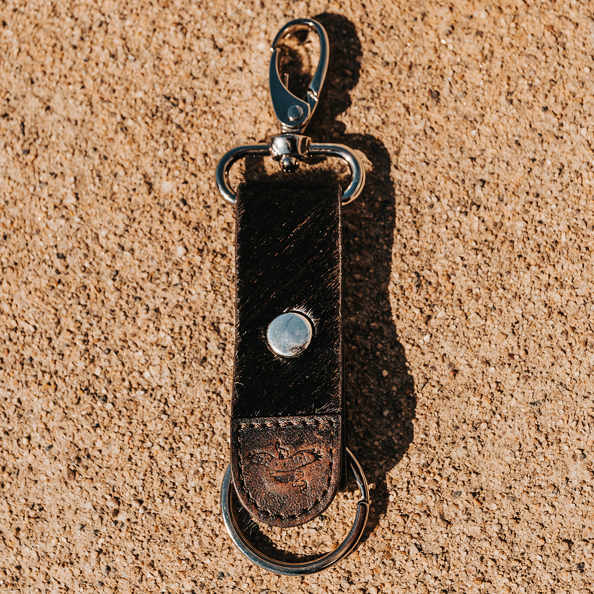 FREEBIRD Keychain black featuring silver hardware 