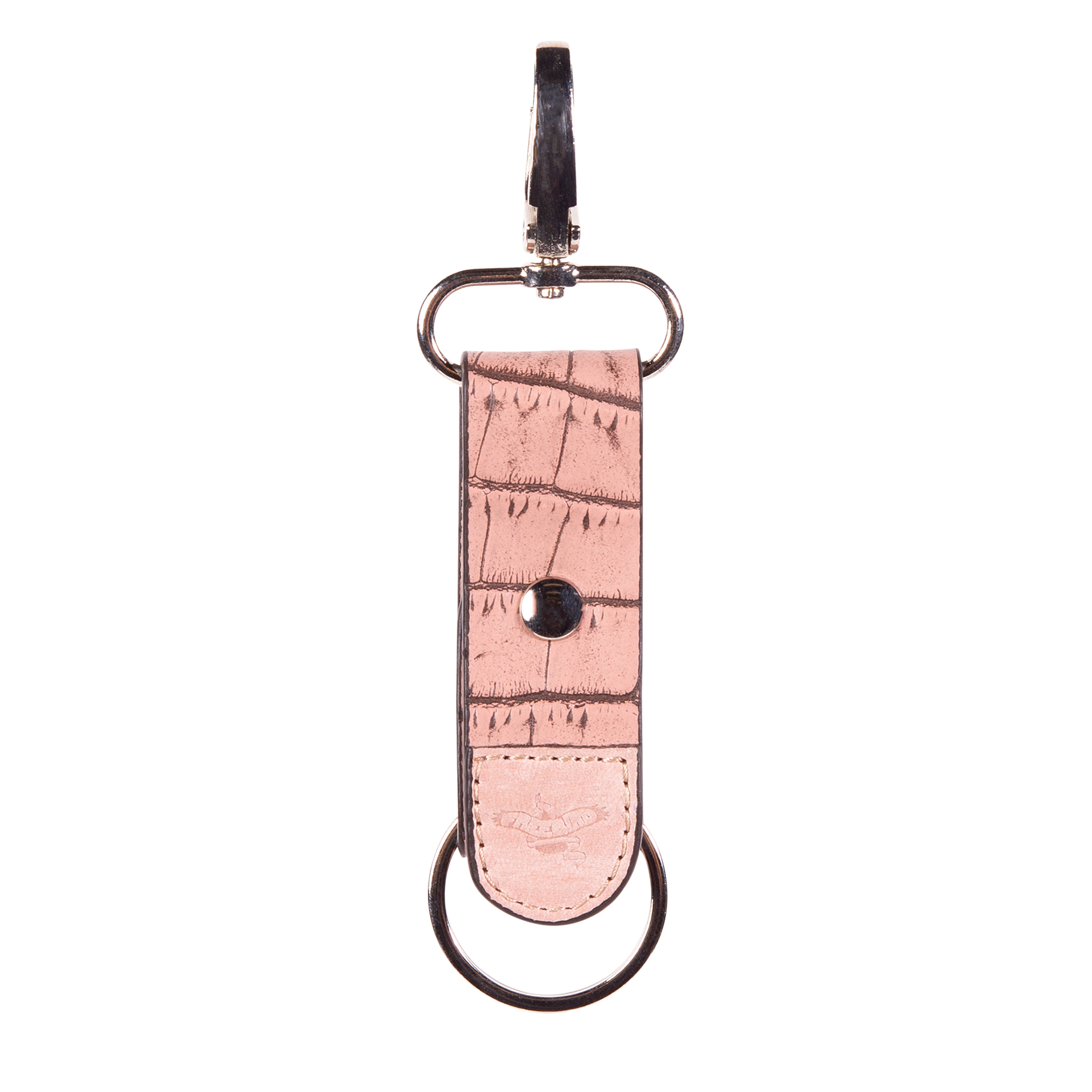 FREEBIRD Keychain pink croco featuring silver hardware 