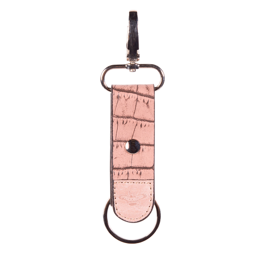 FREEBIRD Keychain pink croco featuring silver hardware 