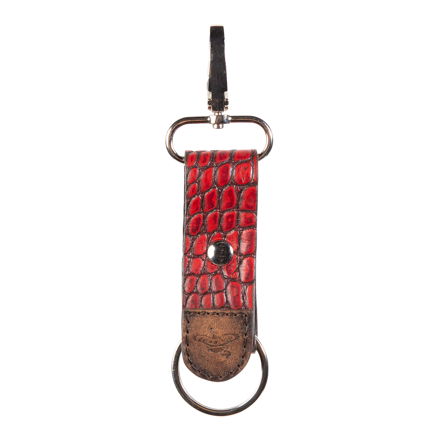 FREEBIRD Keychain red croco featuring silver hardware 