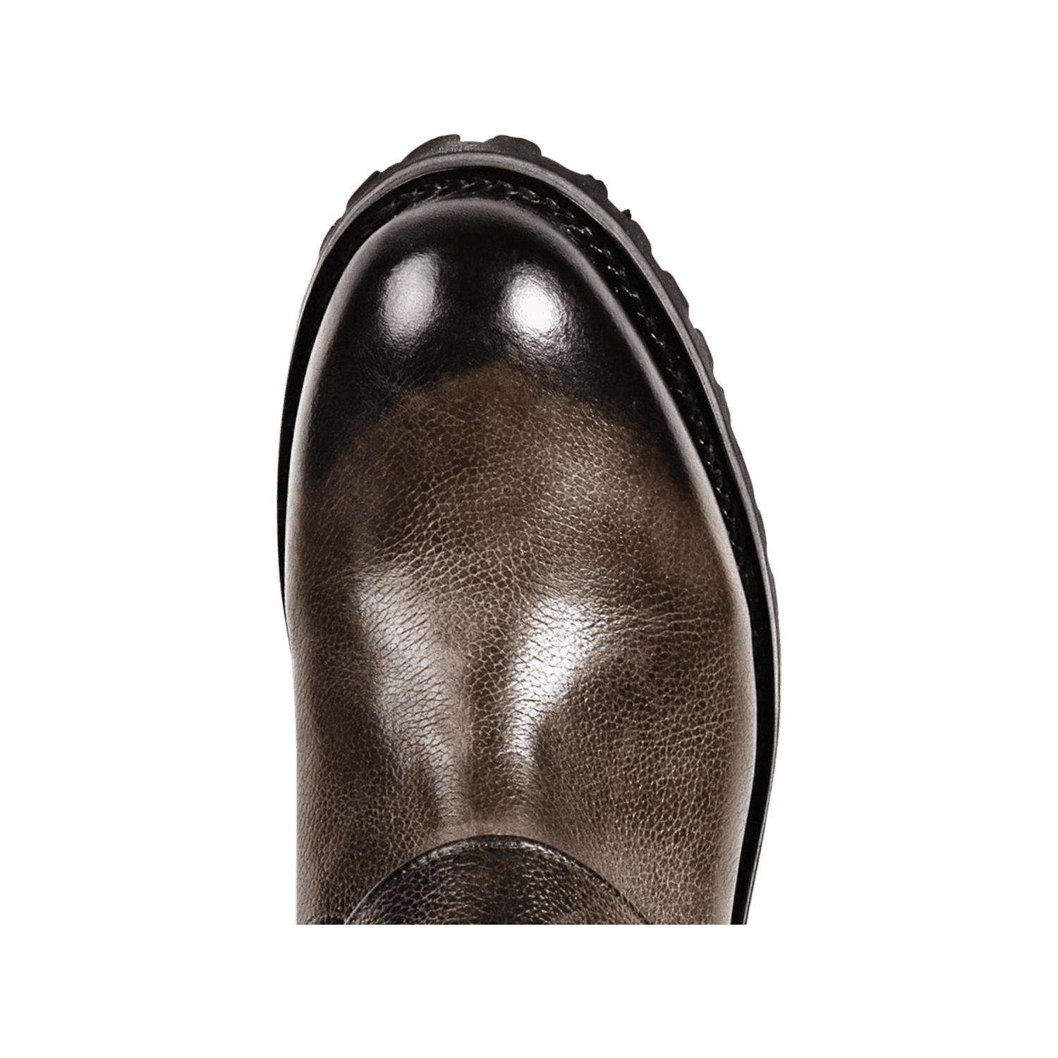 Top view showing leather construction on FREEBIRD men's Ozzie stone boot