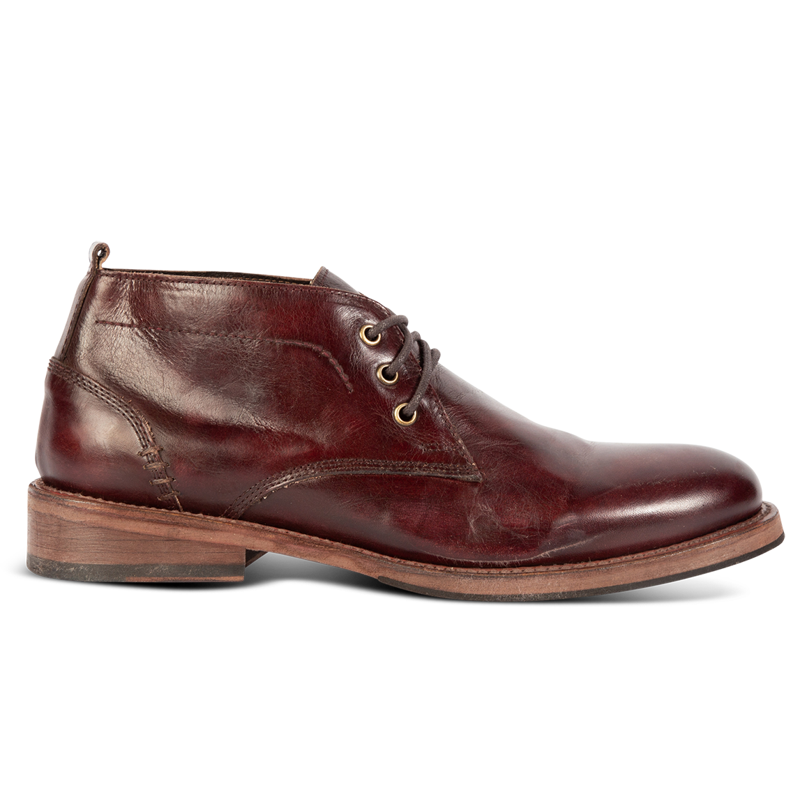FREEBIRD men's McCoy wine shoe with stitch detailing and adjustable front lacing