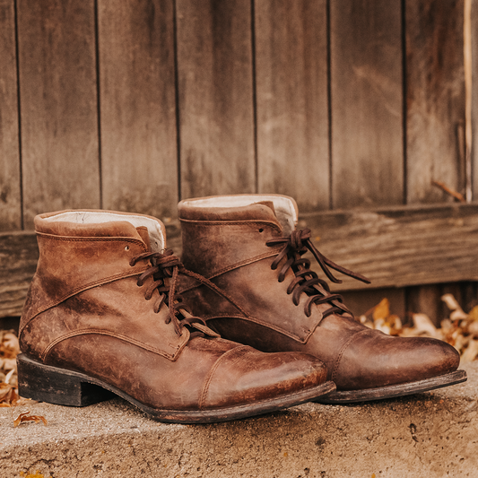FREEBIRD men's Mercr brown shoe with adjustable front lacing