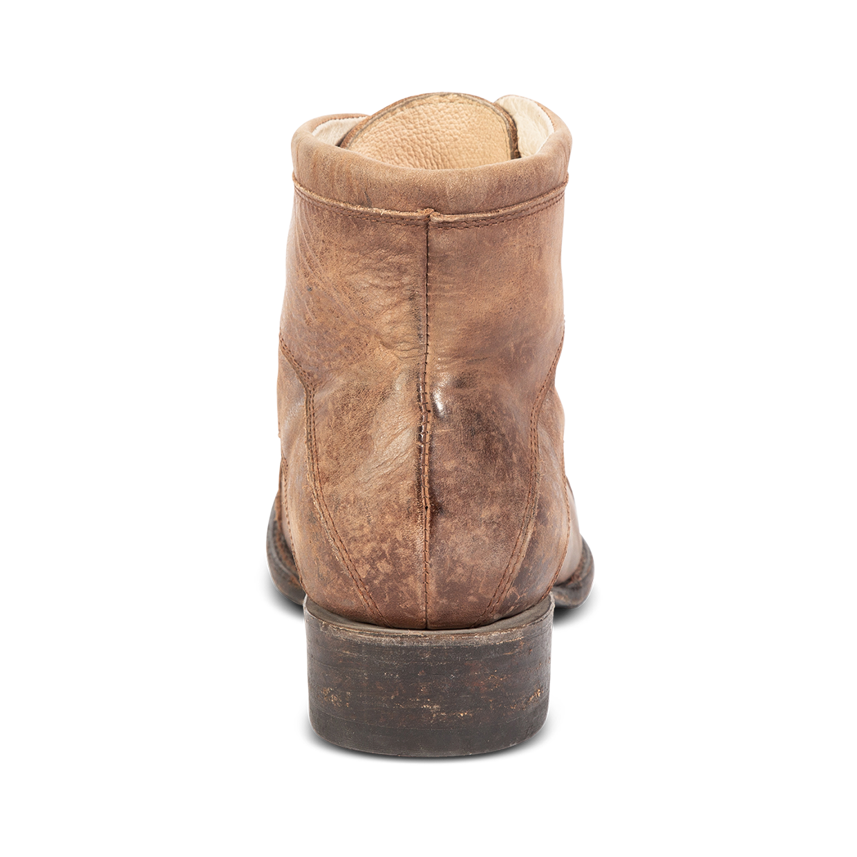 Back view leather lace detailing on FREEBIRD men's Mercr brown shoe