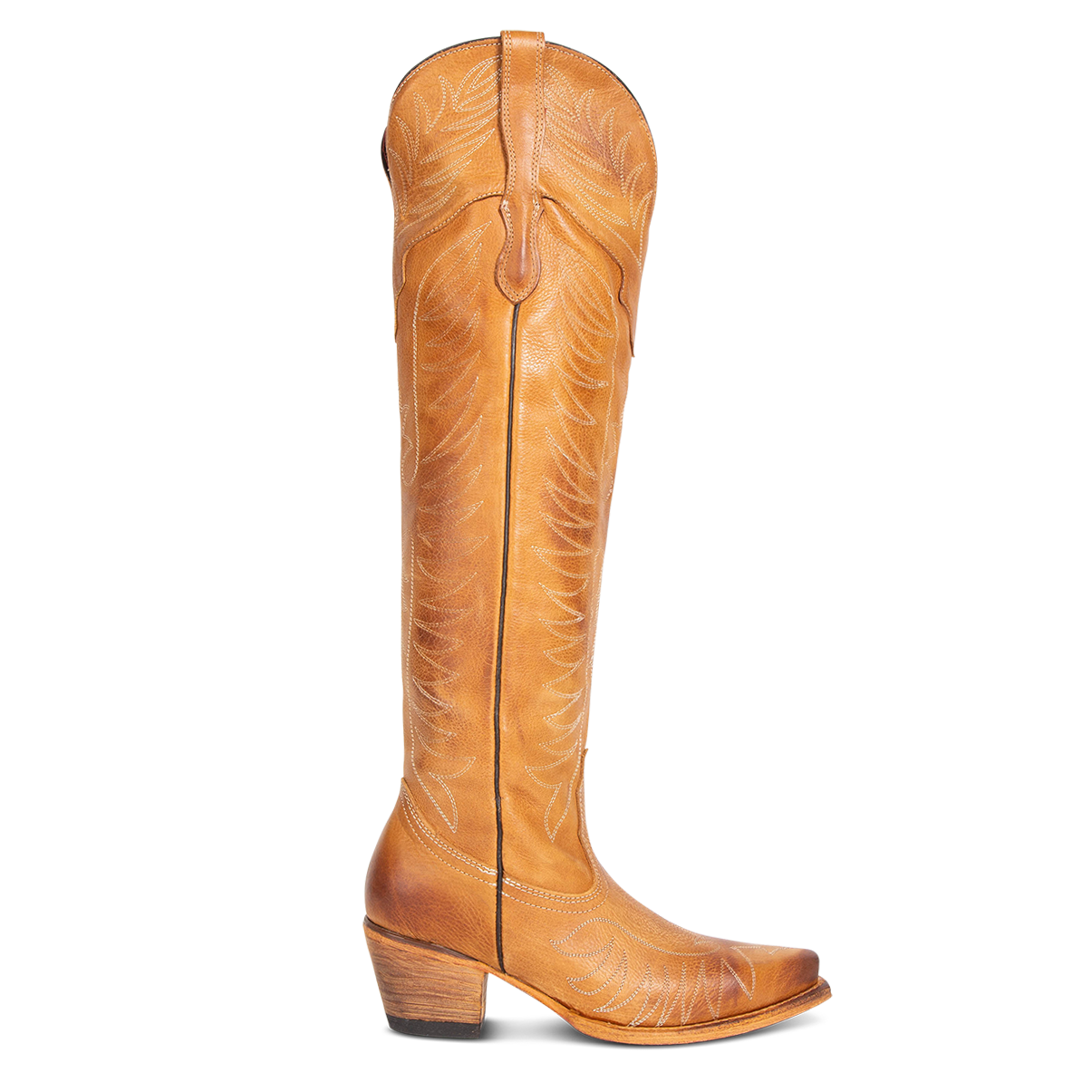 FREEBIRD women's Misty wheat leather tall boot with western stitch detailing and traditional snip toe construction