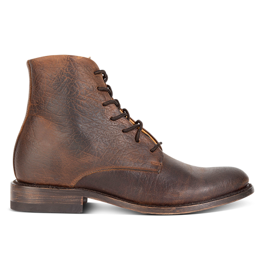 FREEBIRD men's Paxton brown featuring an inside zip closure, leather zipper cover and lace up detailing