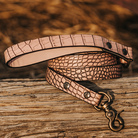 Dog Leash - Pink Croco