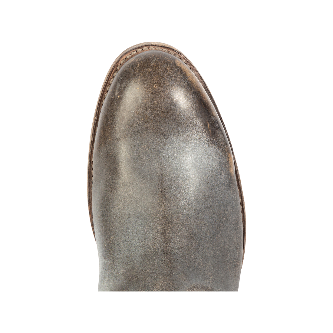 Top view showing almond toe on FREEBIRD men's Pueblo black ice boot