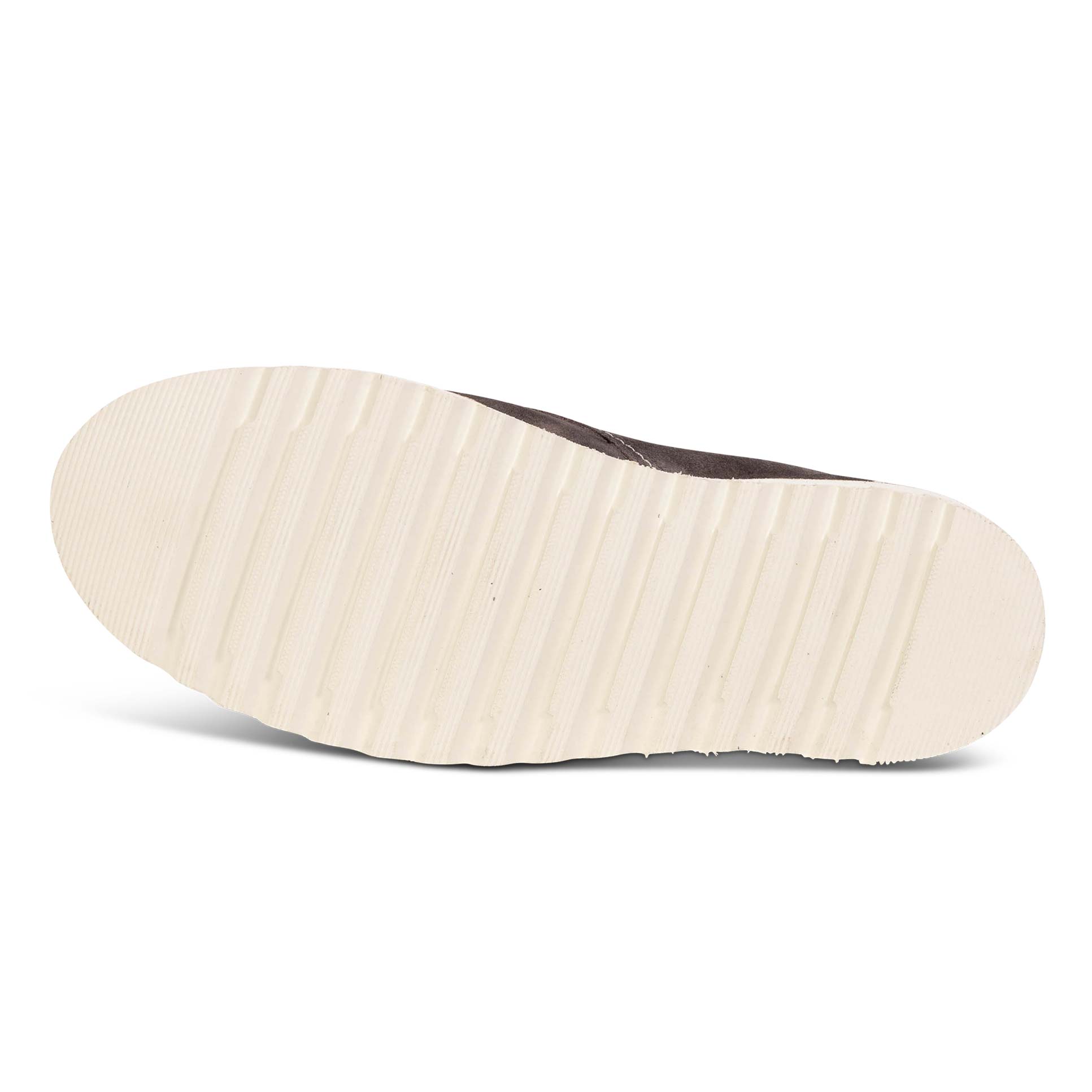 White rubber sole on FREEBIRD men's Carbon grey suede shoe