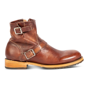 railroad mens double strap exclusive leather boot cognac