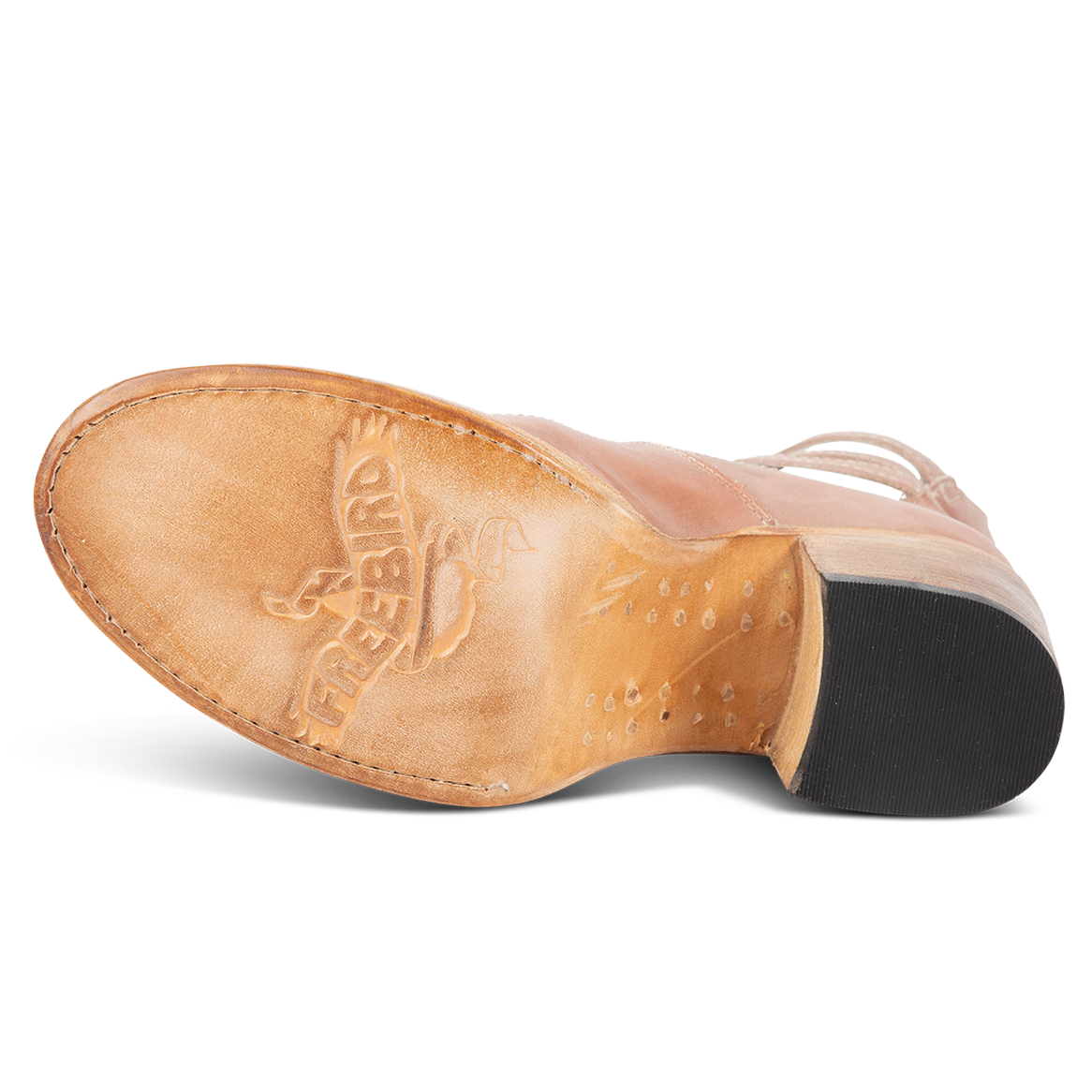 Leather sole imprinted with FREEBIRD on women’s Randi blush shoe