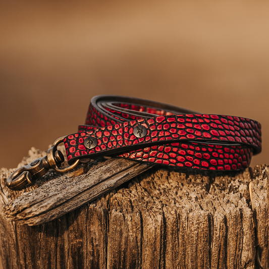 Dog Leash - Red Croco