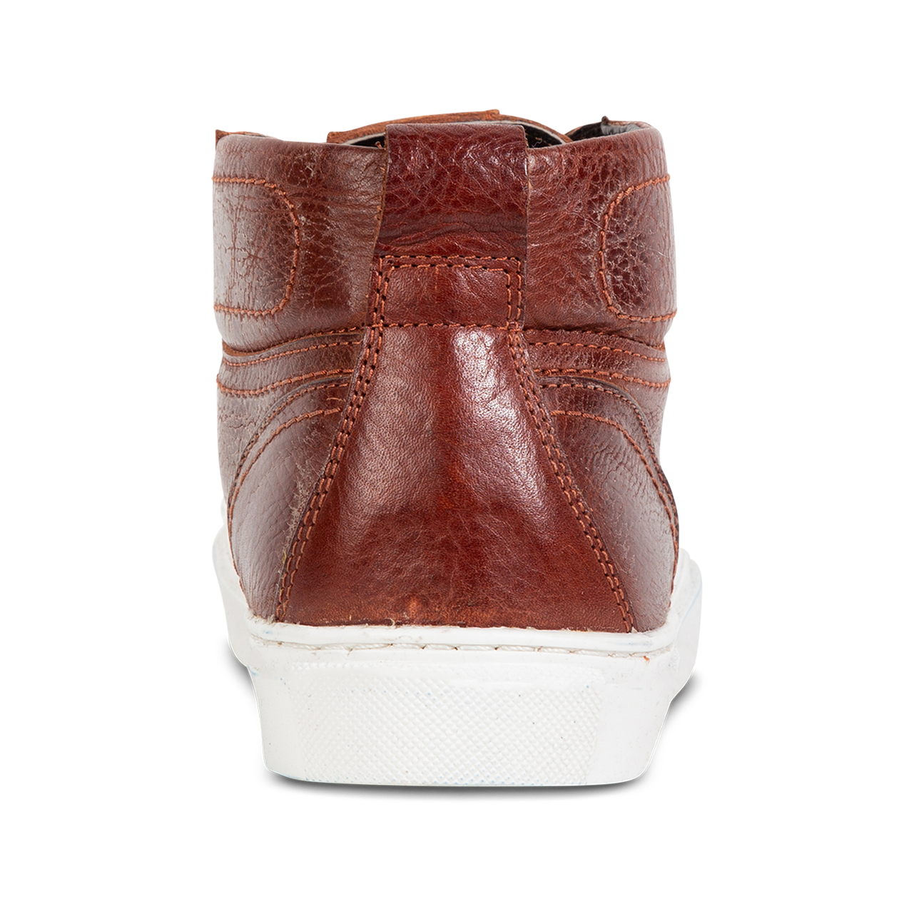 Back view showing low ankle construction on FREEBIRD men's Shelby wine shoe