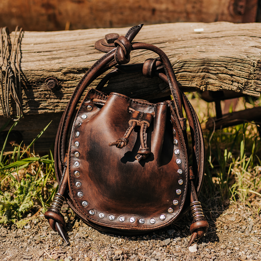 FREEBIRD Stella black distressed bag with silver clasp closure and adjustable leather shoulder straps