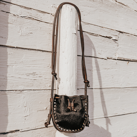 FREEBIRD Stella black bag with silver clasp closure and adjustable leather shoulder straps