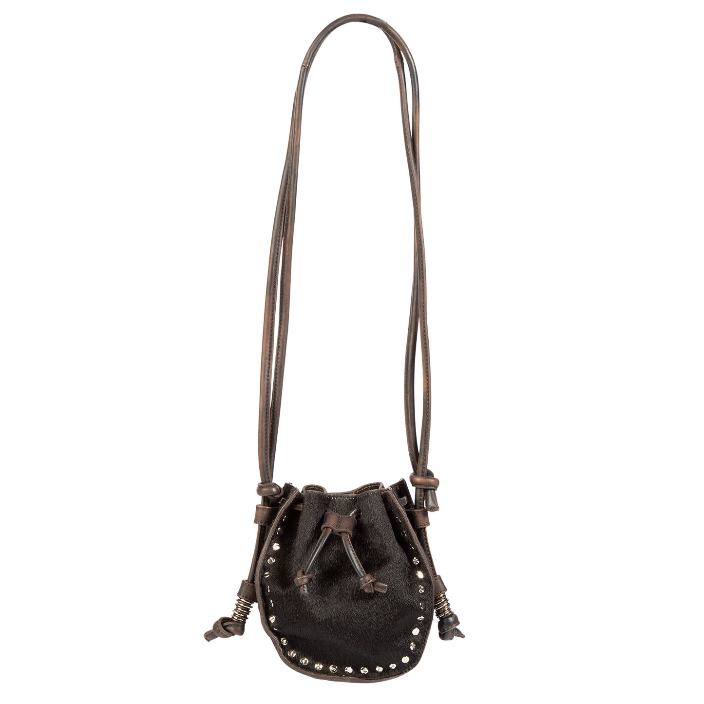FREEBIRD Stella black bag with silver clasp closure and adjustable leather shoulder straps