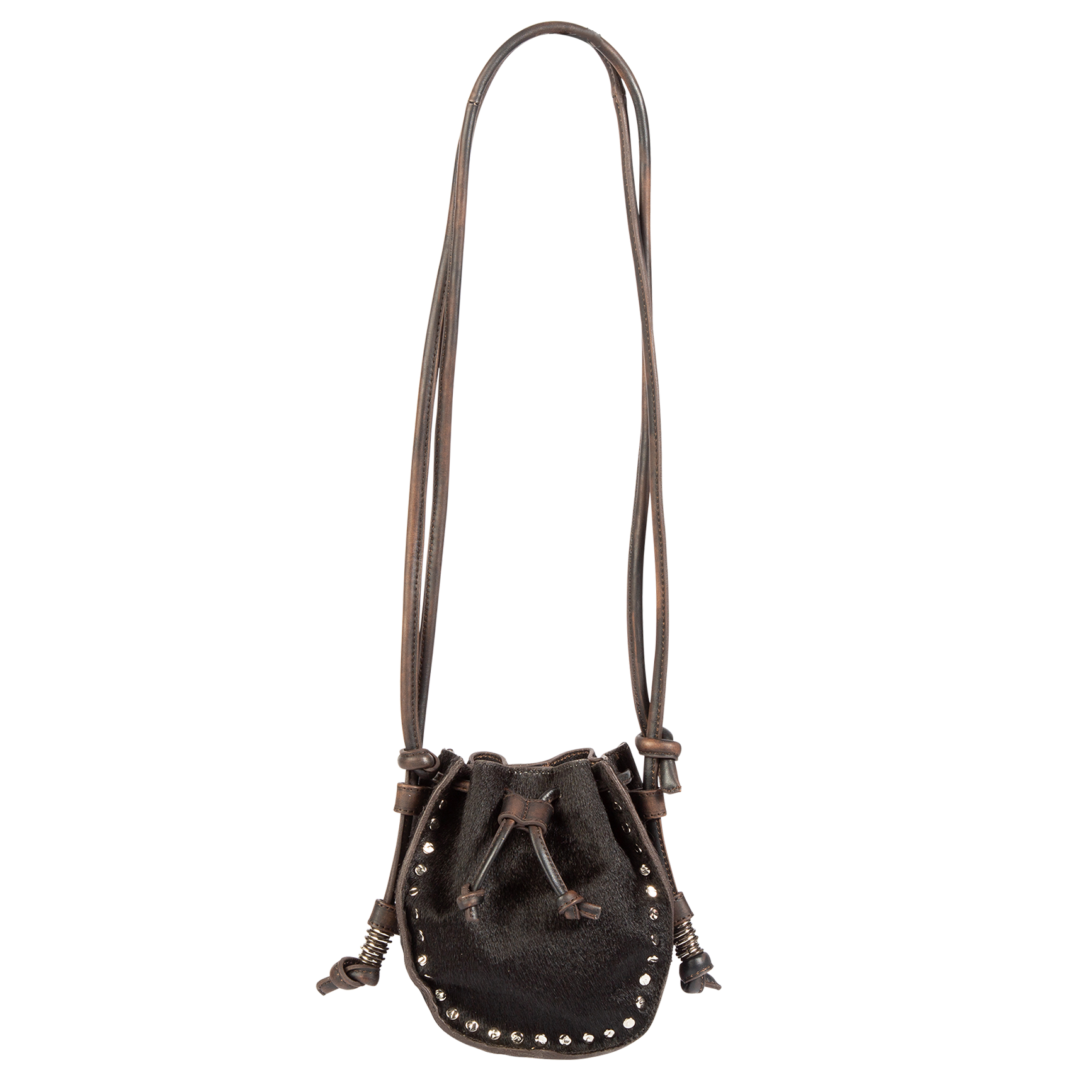 FREEBIRD Stella black bag with silver clasp closure and adjustable leather shoulder straps