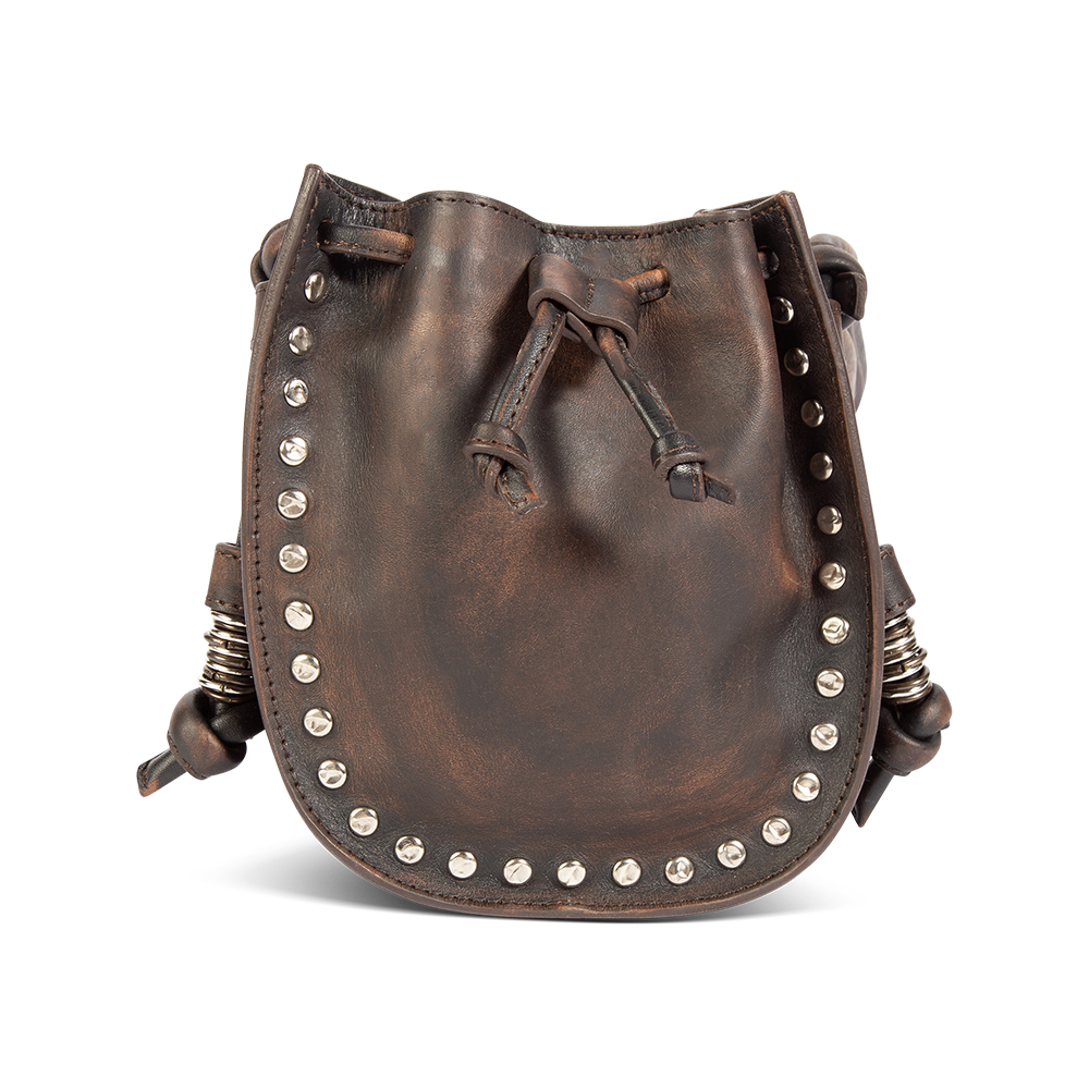 FREEBIRD Stella black distressed bag with silver clasp closure and adjustable leather shoulder straps