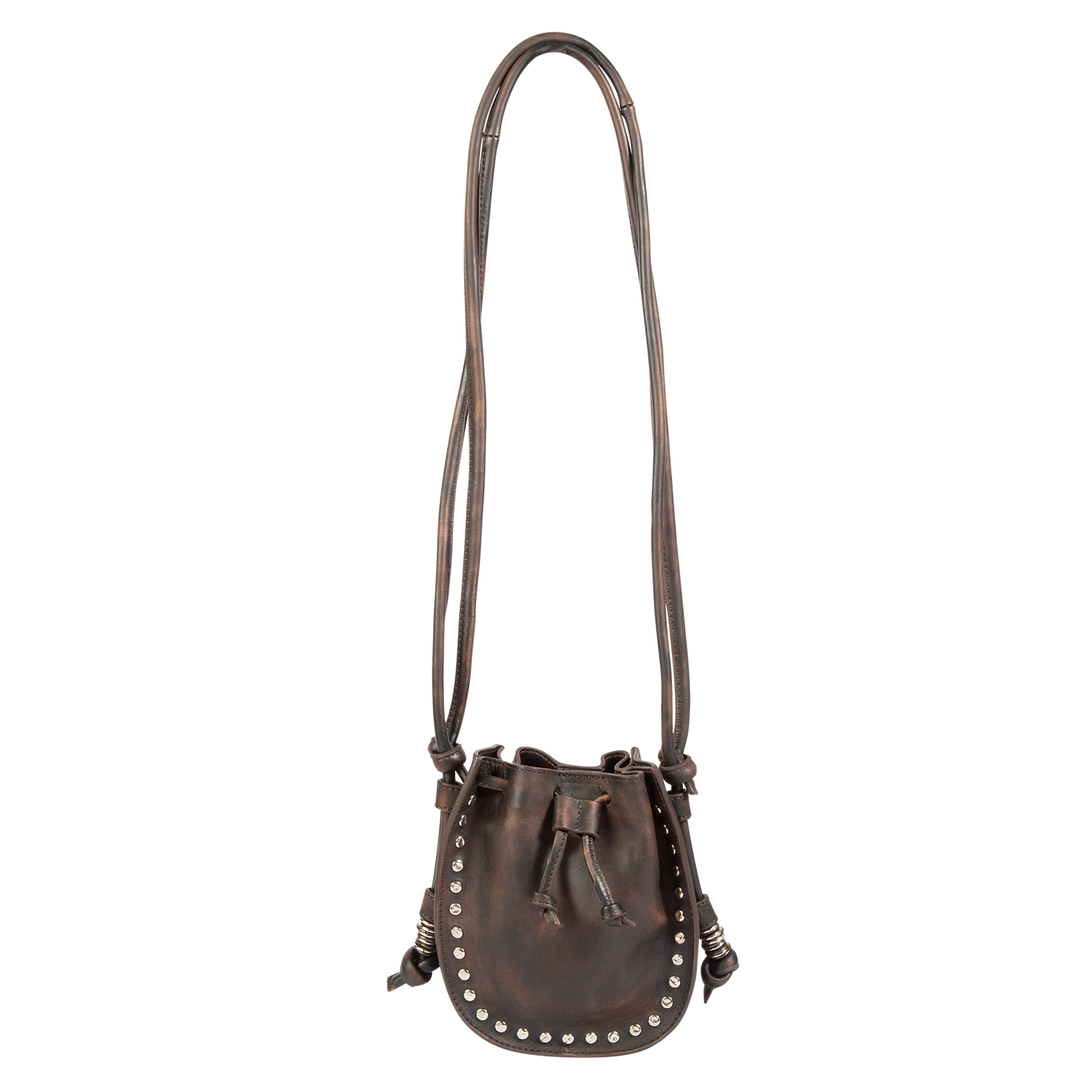 FREEBIRD Stella black distressed bag with silver clasp closure and adjustable leather shoulder straps