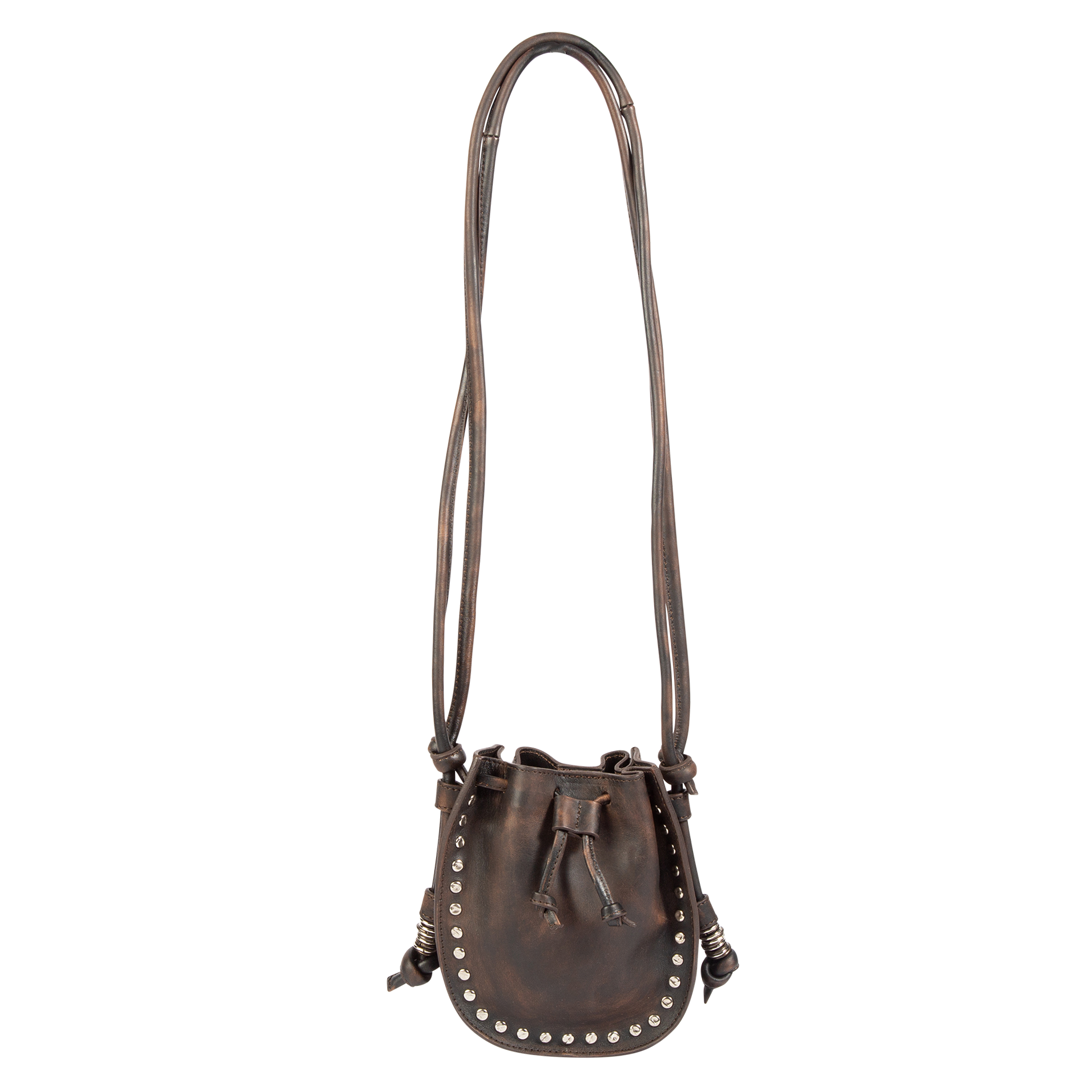 FREEBIRD Stella black distressed bag with silver clasp closure and adjustable leather shoulder straps
