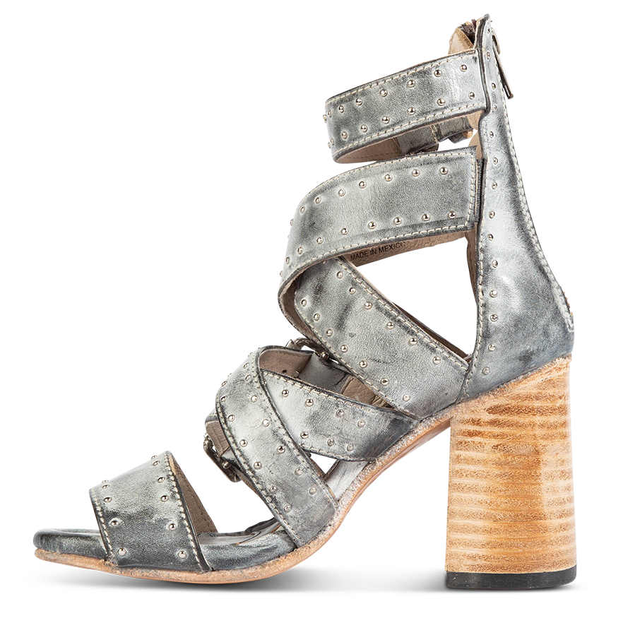 Inside view showing straps and stud detailing FREEBIRD women's Tanica ice sandal