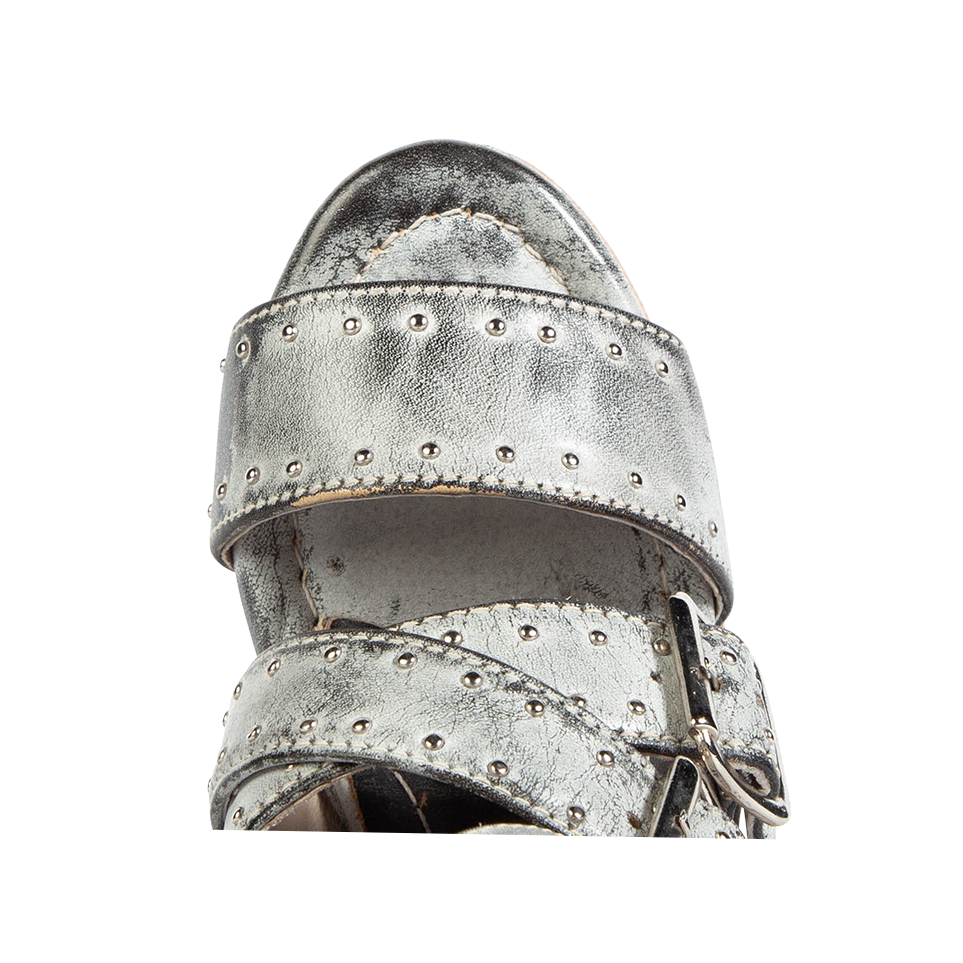 Top view showing leather straps and studded detailing FREEBIRD women's Tanica ice sandal