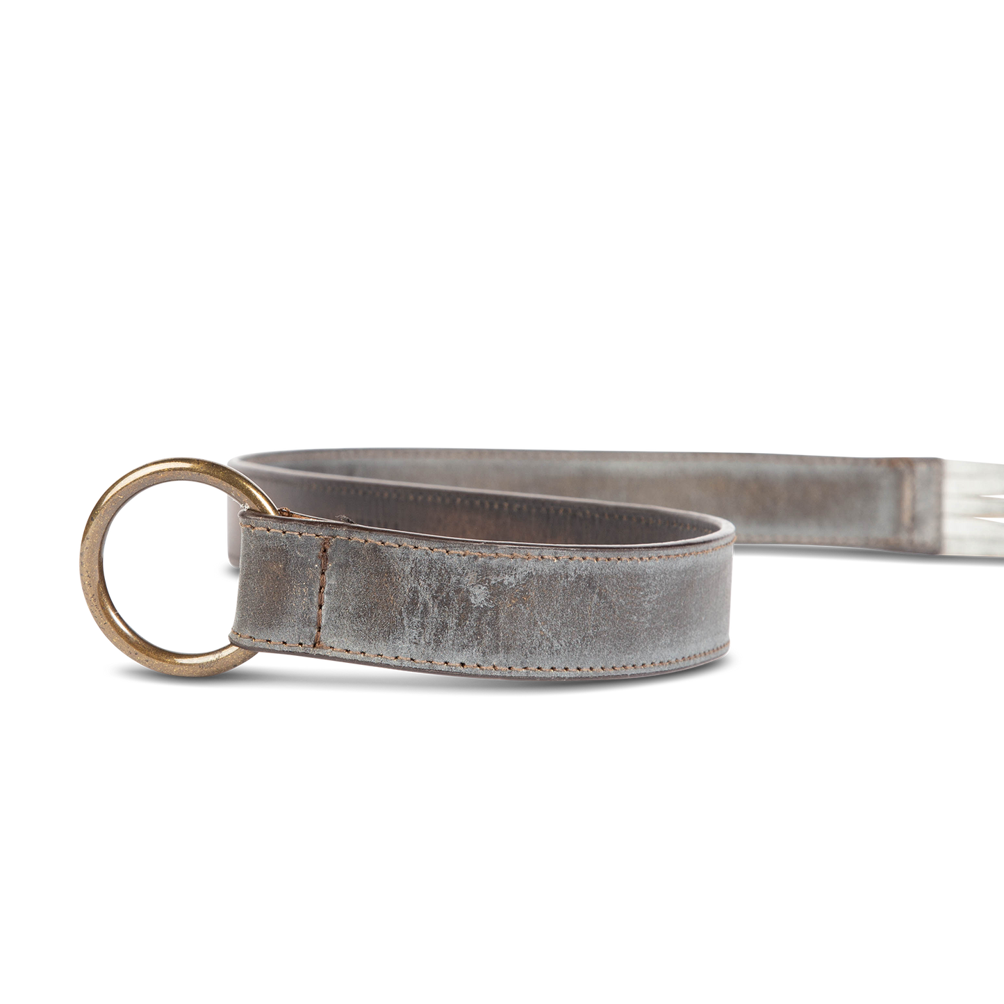 Tassel ice front view featuring full grain leather and rustic loop and tassel detailing on FREEBIRD full grain leather belt