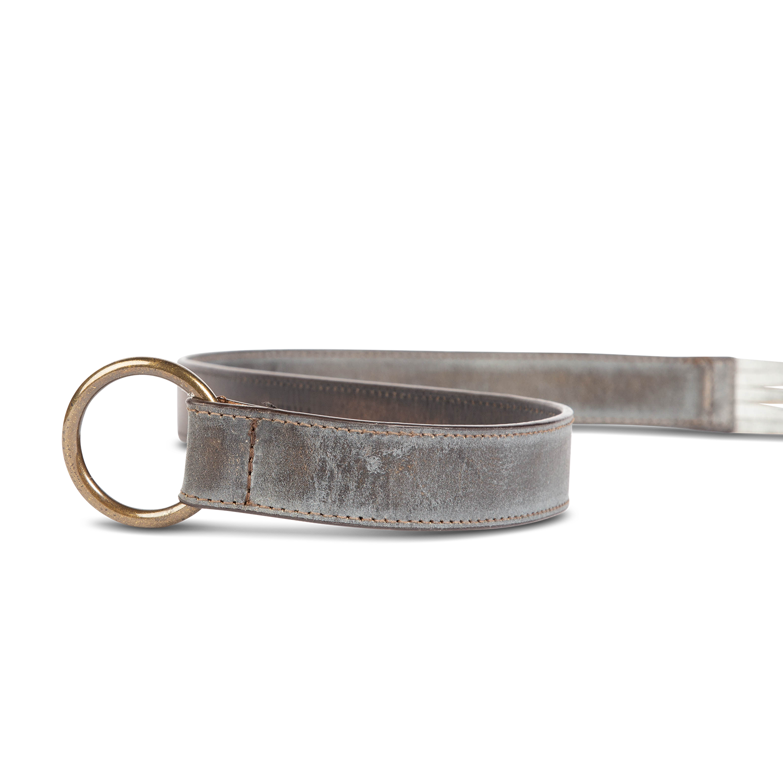 Tassel ice front view featuring full grain leather and rustic loop and tassel detailing on FREEBIRD full grain leather belt