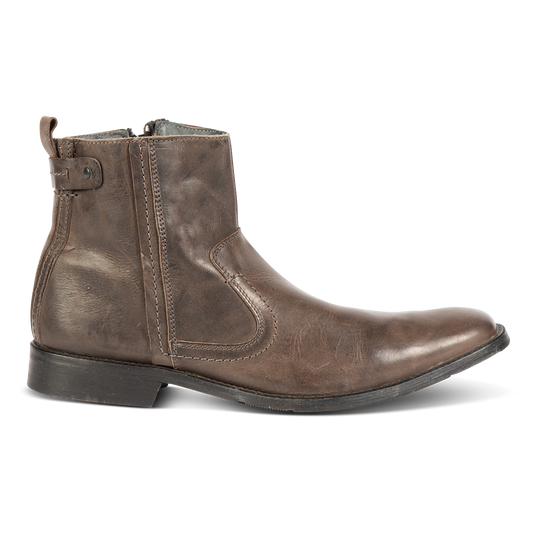 FREEBIRD men's Twist cognac featuring a hidden inside zip with almond toe